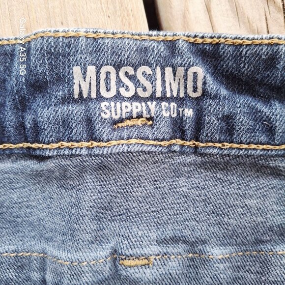 Mossimo Supply Co. Womens Denim Cuffed Shorts Medium Wash Blue 14/32 Mid-Rise Si - Picture 7 of 11
